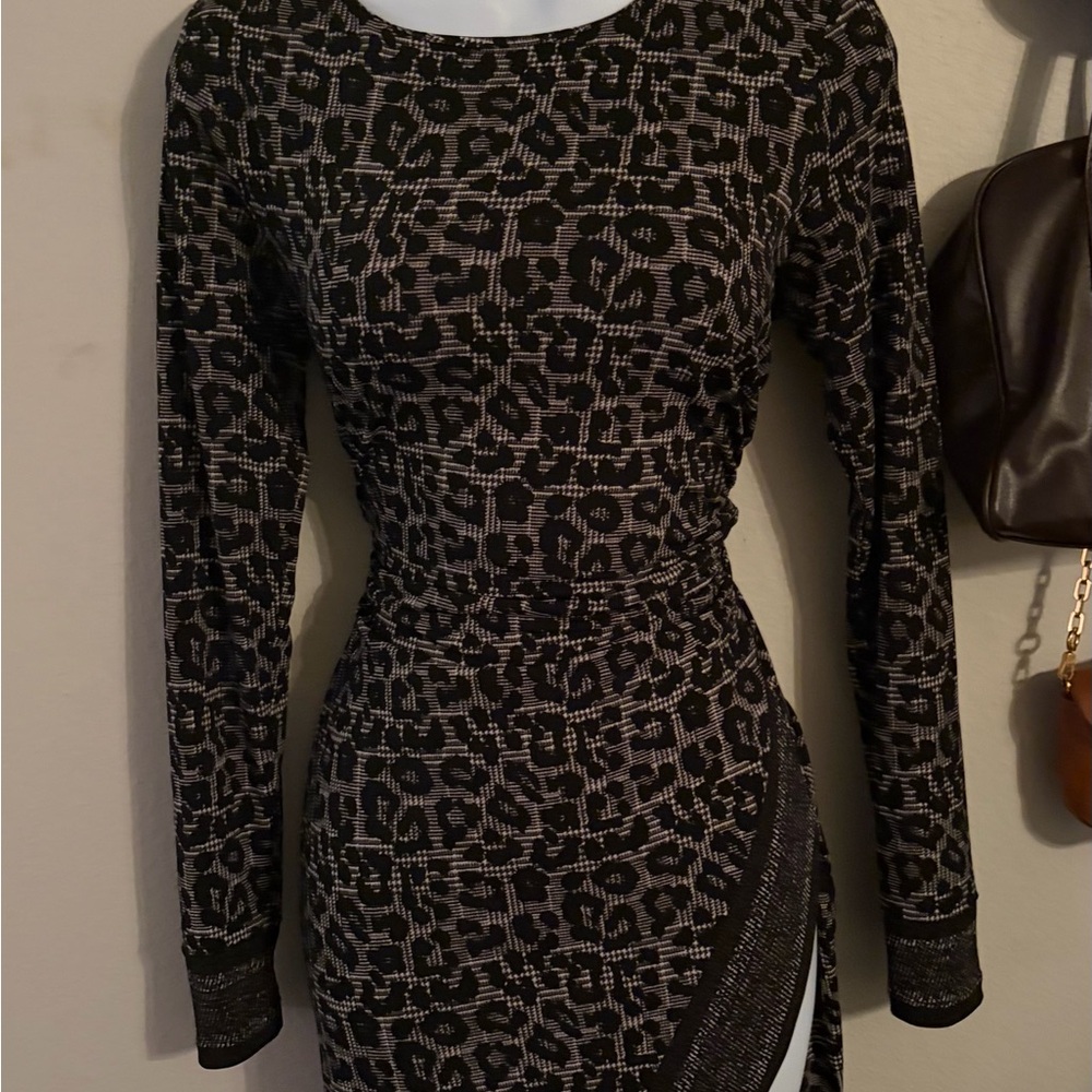 Michael Kors Elegant Black Patterned Dress